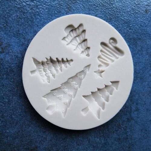 New DIY Fondant Silicone Mould Christmas Tree Handmade Cookies Silicone Mould Chocolate Cake Mould A1354
