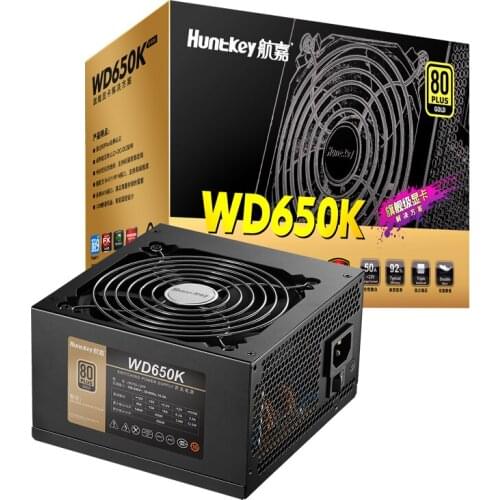 New Original PSU For Huntkey 80plus Gold Full Voltage Game Console Mute Power Supply 650W Power Supply WD650K