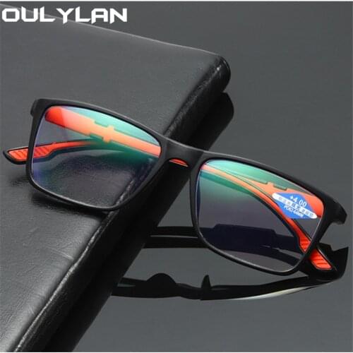 Oulylan TR90 Bifocal Reading Glasses Women Men Far Near Anti Blue Light Presbyopic Glasses Diopter +1.0 1.5 2.0 2.5 3.0 3.5 4.0