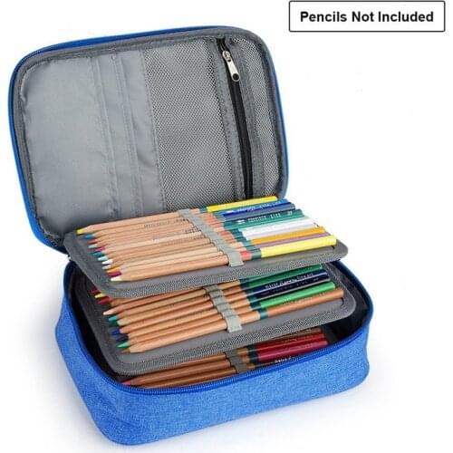 OLike 72 Holder Pencils Case Canvas 4 Layer Portable Large Capacity Pencil Bag For school & office Colored Pencils Art Supplies