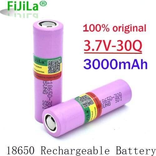 Original 3.7V 18650 Battery 3000mAh INR18650 30Q 20A Discharge Li ion Rechargeable Battery For Flashlight Drop Shipping Battery