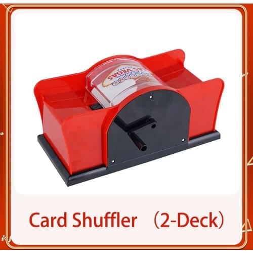 Plastic Hand Cranked Card Shuffler 2 Deck Card Shuffler Manual Card-shuffling Tool Board Games Card Games Shuffling