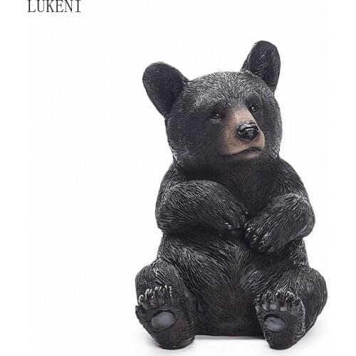 RESIN CRAFTS ANIMAL ORNAMENTS SITTING POSTURE BLACK BEAR BABY RESIN ORNAMENTS BEAR ORNAMENTS HOME FURNISHINGS