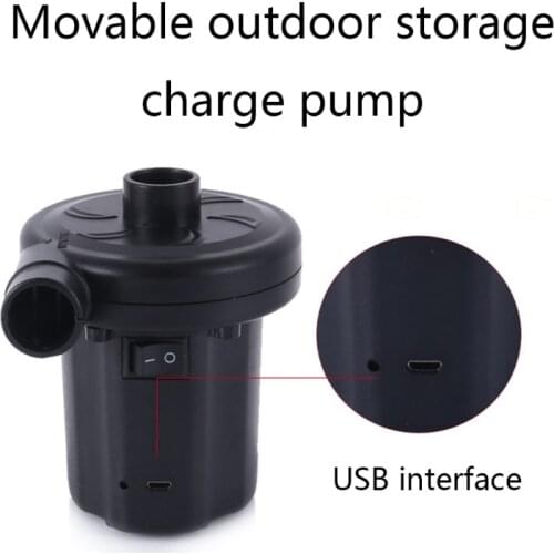 Portable Ultra-quiet Rechargeable USB Electric Air Pump Quick Fill Inflator Charging with 3 Nozzles Home Car Use