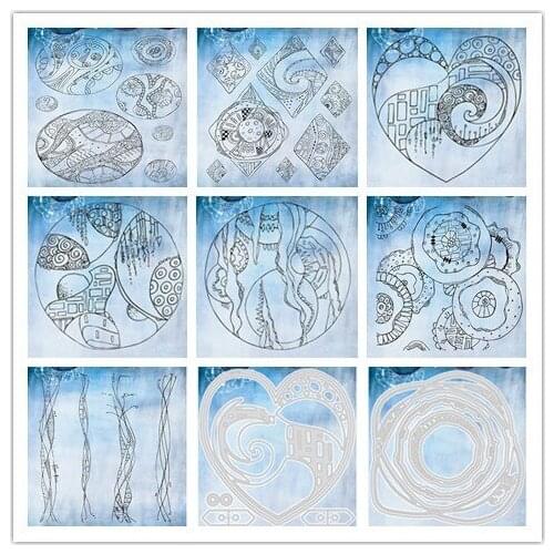 Heart background Transparent Clear Stamps and dies for DIY Scrapbooking/Card Making/Kids Christmas Fun Decoration Supplies