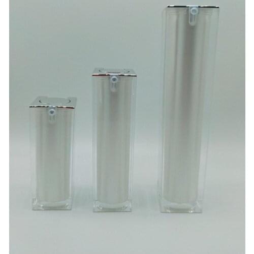 Empty Cosmetic Container Acrylic Serum Lotion Pump Bottle Storage Packaging Accessories Travel Make Up Tool 15ml Square Bottles