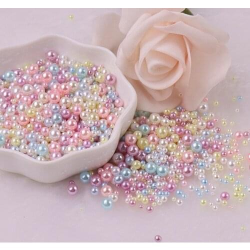 Mix Size 2-8mm No Hole Colorful Pearls Round ABS Imitation Pearl Bead Handmade DIY Necklace Bracelet Jewelry Making Accessories
