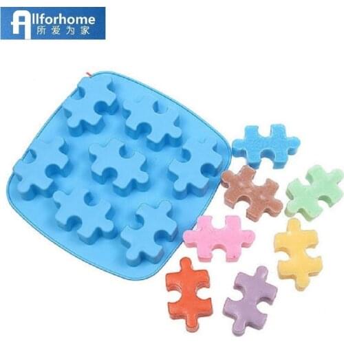 Bakeware 7 Hole Puzzle Silicone Cake Baking Pan Muffin Cup Ice Cube Tray Cake Mold Biscuit Cookie Chocolate diy Mould Wholesale
