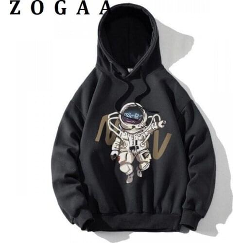 2021 Sweatshirt Mens Spring And Autumn Loose Astronaut Print High Street Hoodie Top Korean Trend Hip-Hop Streetwear Jacket