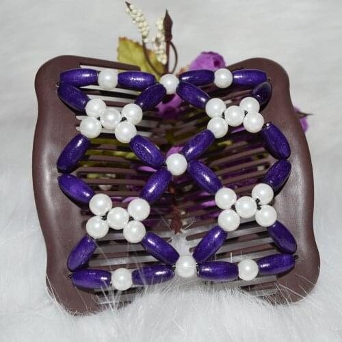 Dark purple Pearl flower beads Burgundy beads comb 20pcs/lot professional work lady hair accessory