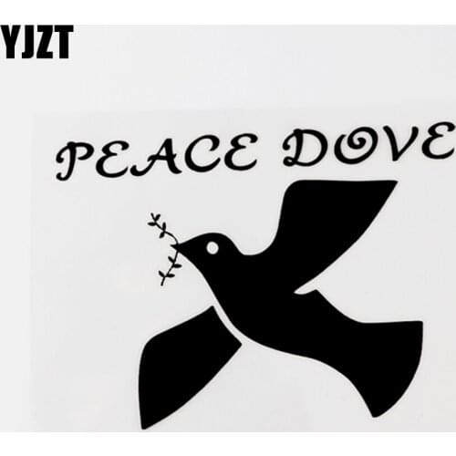 YJZT 13CM×9.9CM Peace Dove Fashion Vinyl Car Sticker Decal Black/Silver Graphical 8C-0638