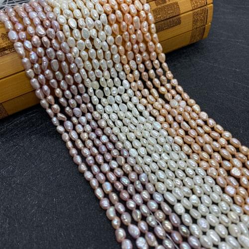 A-grade Multicolor Natural Freshwater Rice-shaped High-quality Pearl 4.2mm Used for DIYjewelry Making for Bracelets Andnecklaces