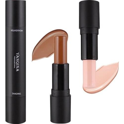Double-headed 2-color Highlighter Stick Bronzers Repair Cream Brighten Lying Silkworm Three-dimensional Shadow Stick TSLM1