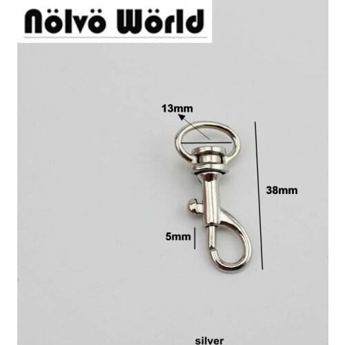 30pcs 13mm silver snap hook swivel hooks clasp for Genuine leather DIY bags handbags adjusted hook parts accessories