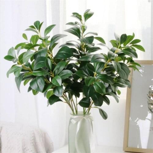 5pcs/lot Living Room Art Decor 70cm Large Size Real Touch Plastic Green Leaf Bedroom DIY Decoration Artificial Plants Ornaments