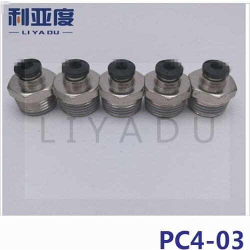 5PCS / lot PC4-03 4mm 3/8" Black/White/fast joint / pneumatic connector / copper connector / thread