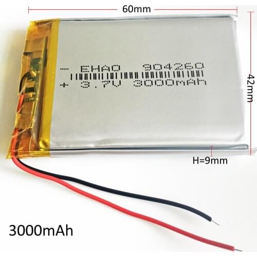 3.7V 3000mAh Lithium Polymer Lipo Li ion Rechargeable Battery cells 904260 For Power Bank Tablet PC Naptop E-book