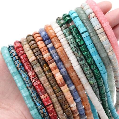 3x6mm Natural Stone Beads Wafer Agates Aventurine Crystal Malachite Spacer Bead for Jewelry Making DIY Bracelet Accessories 15