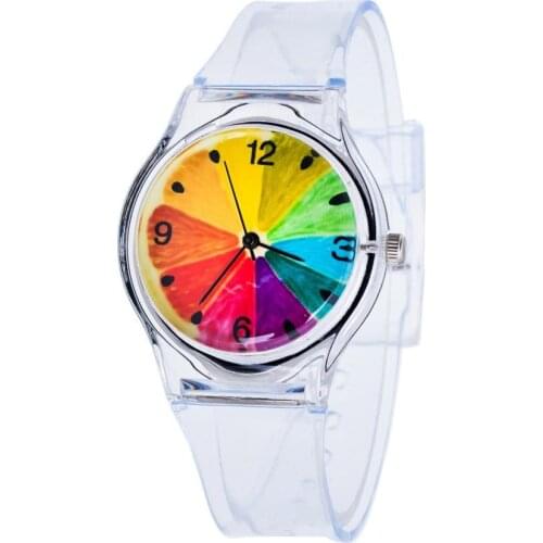 Transparent Clock Silicon Watch Women Sport Casual Quartz Wristwatches Novelty Crystal Ladies Watches Cartoon Reloj Mujer 2019