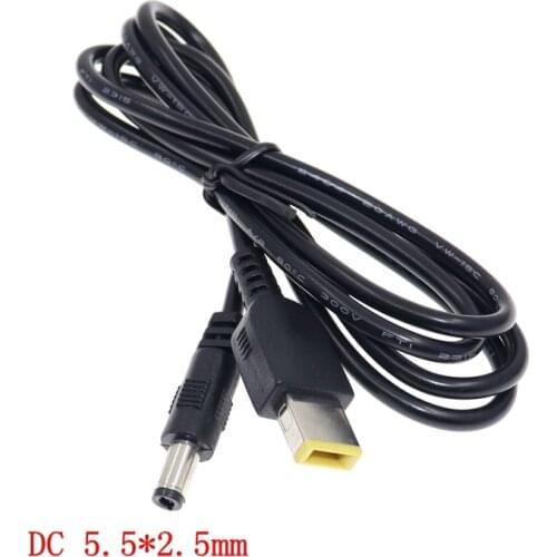 DC Jack 5.5*2.5mm male Round to USB Square Connector Power Module Converter Adapter Cable DC-DC Converter Cable