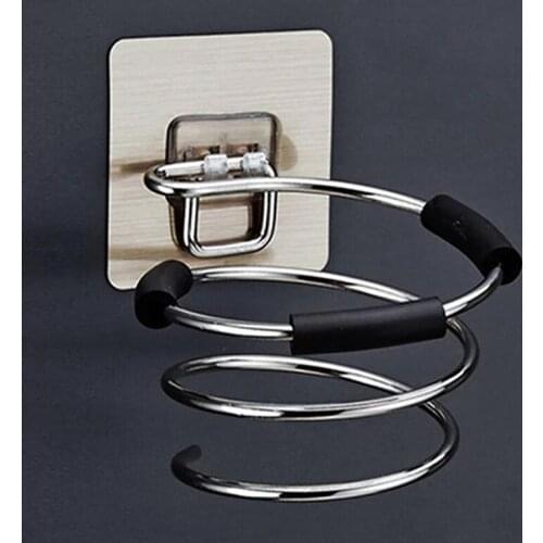 Hair Dryer Holder Blower Organizer Adhesive Wall Shelf Storage Accessories Hair Straightener Holder Storage Rack For Bathroom
