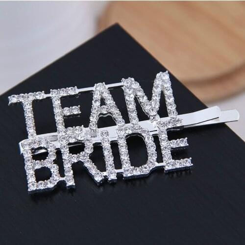Hen Night Decor Gift Luxury Glitter Rhinestone Bride To Be Hair Clip Hairpin Bridal Shower Wedding Bachelorette Favorite Party