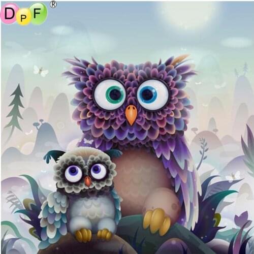DPF Diamond Embroidery lovely owl Diamond Painting Cross Stitch rhinestone pasted diamond Mosaic Full Square home decor animal