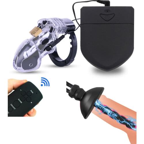 Electro Sex Cock/Chastity Cage Penis Plug/Dilator/Sound/Lock Sexual Toys Cockring For Men Glans Ring Electric Penis Toy Cbt Bdsm