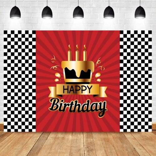 Laeacco Racing Track Backdrop Happy Birthday Gold Cake Candle Baby Child Boy Photography Background For Photo Studio Photocall