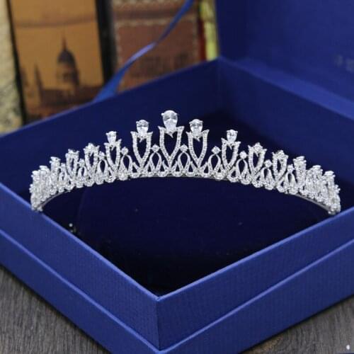 Hot Fashion Cubic Zircon Baroque Queen King Crown Beauty Bridal Headdress Accessories Party Show Pageant Couronne H-015