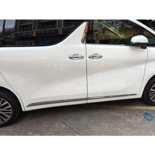 Chrome Body Side Molding Cover Trim For 2016-2017 Toyota Alphard 3rd Gen