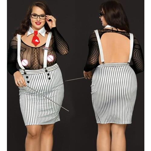 JSY Sexy Womens Underwear Plus Size School Uniform Dress Cosplay Lingerie Set Hot Erotic Costumes Sex Role Play Pajamas Suit