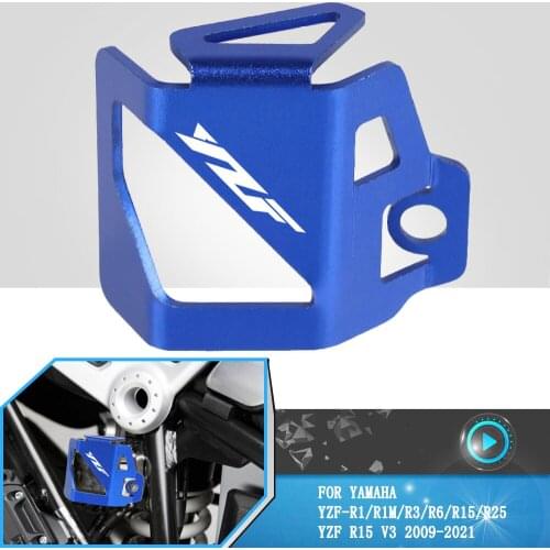 Brake Fluid Reservoir Covers Motorcycle Rear Brakes Reservoir Guard For Yamaha YZF-R1/R1M/R3/R6/R15/R25 YZF R15 V3 R25 2009-2021