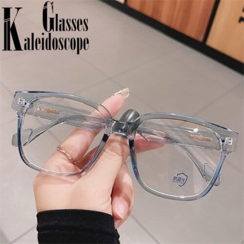 Square Oversized Eyeglasses Frames Women Fashion Anti Blue Light Compute Glasses Frame Men Transparent Prescription Eyewear