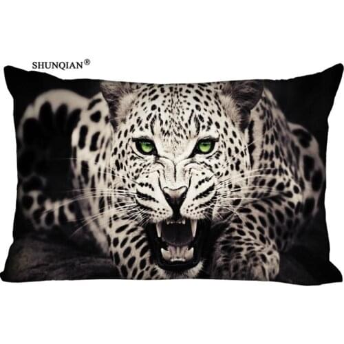 Hot Custom Leopard Rectangular Pillowcase Home Bedroom Living Room Silk Pillowcase Two Sides Printing More Size