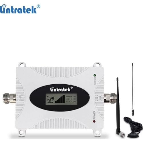 Lintratek AGC Signal Booster 2G 3G 4G 900 1800 2100Mhz Mobile Phone Repeater GSM UMTS LTE Network Amplifier 65dB Full Kit