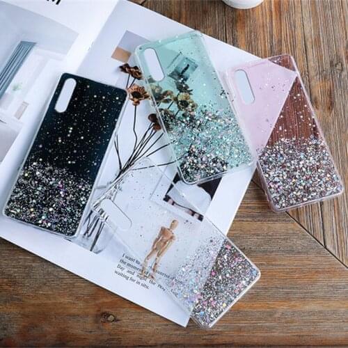 Fashion Glitter Case For Samsung Galaxy A70 A50 A60 A30 A40 A30S A21S A20S A20E A21 A20 A01 A10 M10 Case Transparent Phone Cover