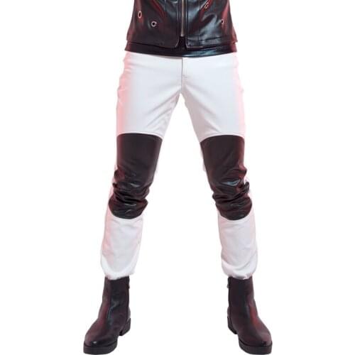 27-44! 2017 Dj ds mens clothing fashion ds costume slim motorcycle leather pants personalized plus size straight pants costumes