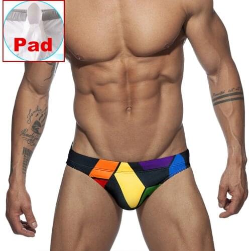 Low Waist Swimwear Mens Swim Briefs Sexy Sport Homme Push Up Pouch Pad Gay Male Swimsuit Shorts Breathable Trunks