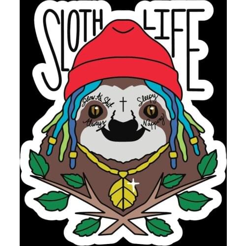 LLY-0799 Personality Car Stickers SLOTH LIFE Modeliing Decla PVC Auto Motorcycle Laptop Creativity Waterproof Cars Sticker Decor
