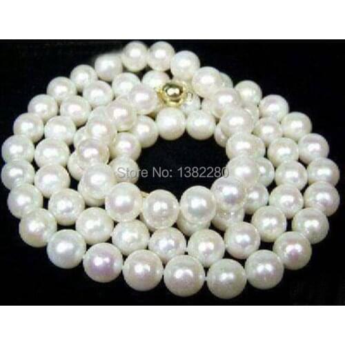Wholesale!8mm White shell necklace 34 inch DIY women Beautiful fashion jewelry making design