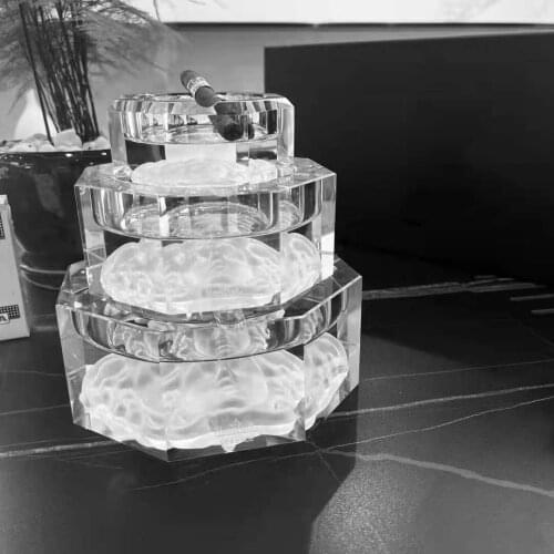 6kg 3 pieces a set 8cm & 13cm & 16cm thickening crystal Cigar ashtray cigarette ashtray