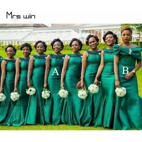 Mrs win Bridesmaid Dresses For Girls Elegant Mermaid Prom Vestido Madrinha HR201 Tank Plus Size Wedding Party Dresses Under 50