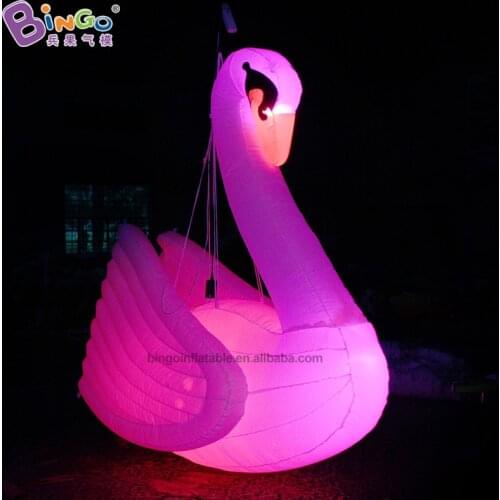 Customized 2.2m tall big inflatable swan / white swan inflatable / LED swan inflatable toys