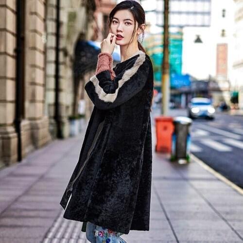 Sheepskin Genuine Fur Jackets 2020 Luxury Winter Jacket Women Sheep Real Fur Coat Female Natural Mink Fur Trim K71169
