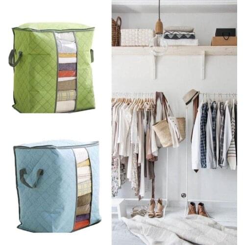 Clothing Bag Blue Storage Woven Portable Storage Bag Box Beige Green Gray Fashion Underbedstoragebag Pouch Orange Pillows