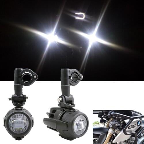 1Pair LED Auxiliary Fog Light Assemblies Safety Driving Lamp Motorcycle for BMW R1200GS F800GS ADV F700GS F650GS K1600 Honda
