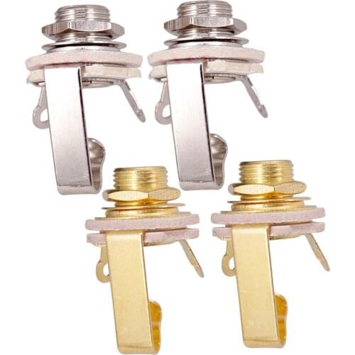 Tooyful 2Pcs/Set 6.35mm Jack Guitar Output Socket Plug Mono for Electric Guitar Bass