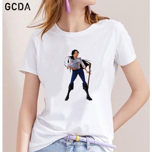 New Plus Size T-shirts For Women Harajuku Summer T Shirt Fashion Tops Pocahontas Cosplay Printed Female Tshirt Casual Tee