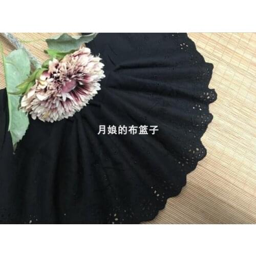 1 Meter Black Wide Cotton Lace Mesh Lace Trim Fabric DIY Decor/Dress/Wedding/Hair Accessory 19cm Width